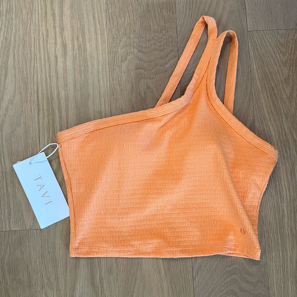 TAVI seersucker one shoulder bra